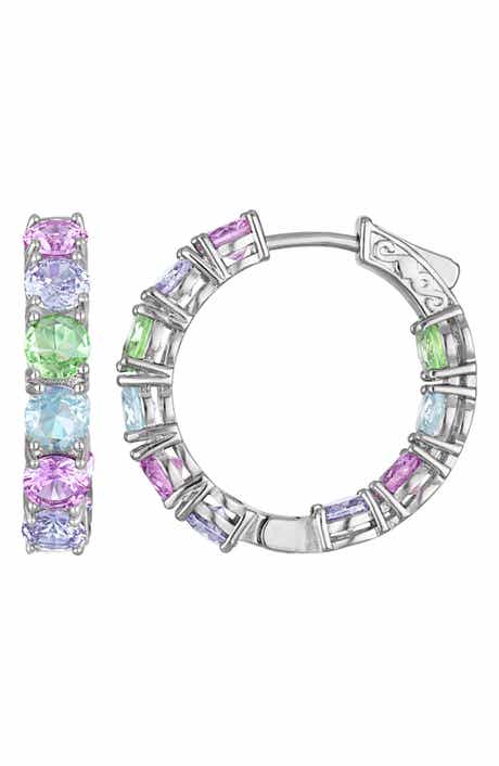 FZN Multicolor Cubic Zirconia Hoop Earrings