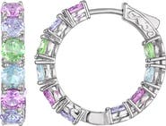 FZN Multicolor Cubic Zirconia Hoop Earrings