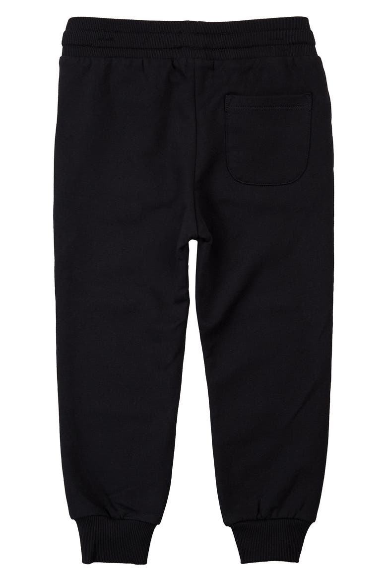 Kids' Plaid Patch Stretch Cotton Joggers, Alternate, color, BLACK