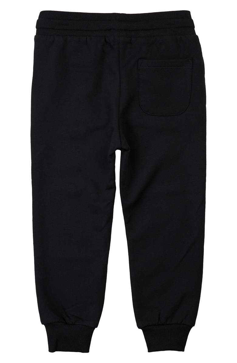 MILES THE LABEL Kids' Plaid Patch Stretch Cotton Joggers, Alternate, color, Black