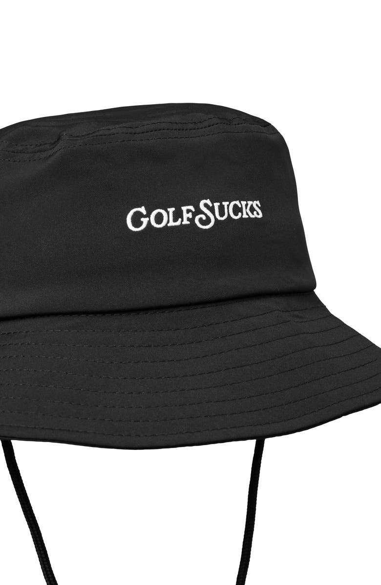 TravisMathew Golf Sucks Bucket Hat, Alternate, color, Black