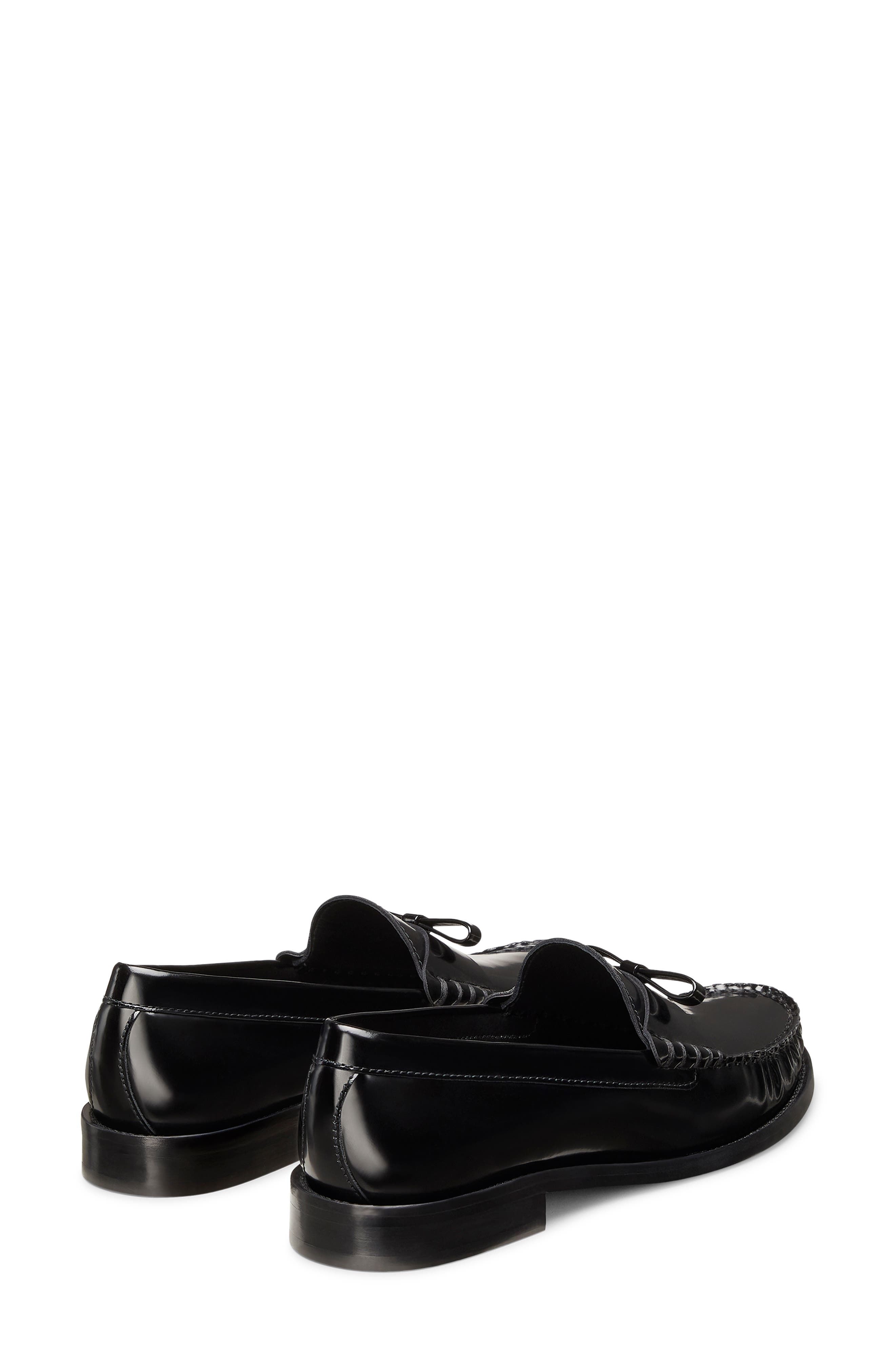 Stuart Weitzman Lottie Bow Loafer, Alternate, color, Black