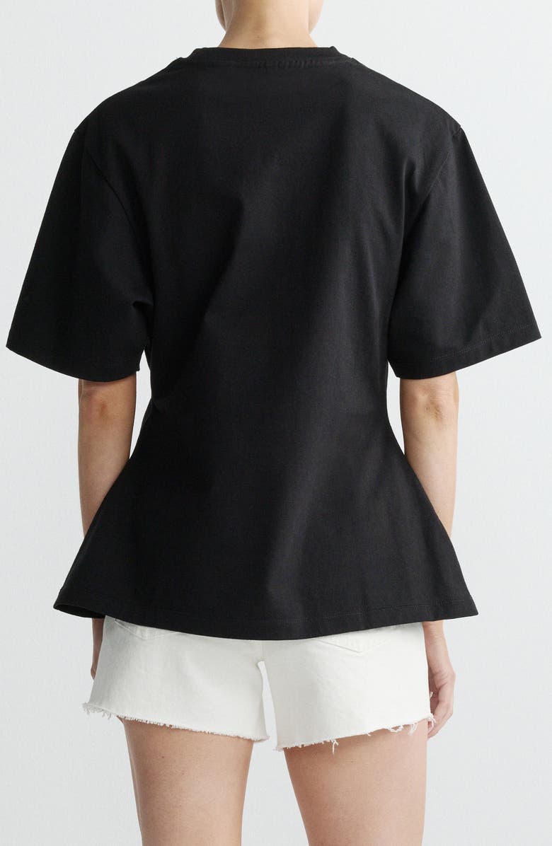 DL1961 Cotton Jersey Peplum Girlfriend T-Shirt, Alternate, color, Black