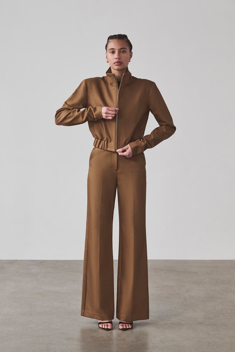 Sabrina Bomber Jacket, Alternate, color, Khaki