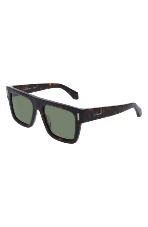 Ferragamo 53mm Square Sunglasses In Dark Tortoise