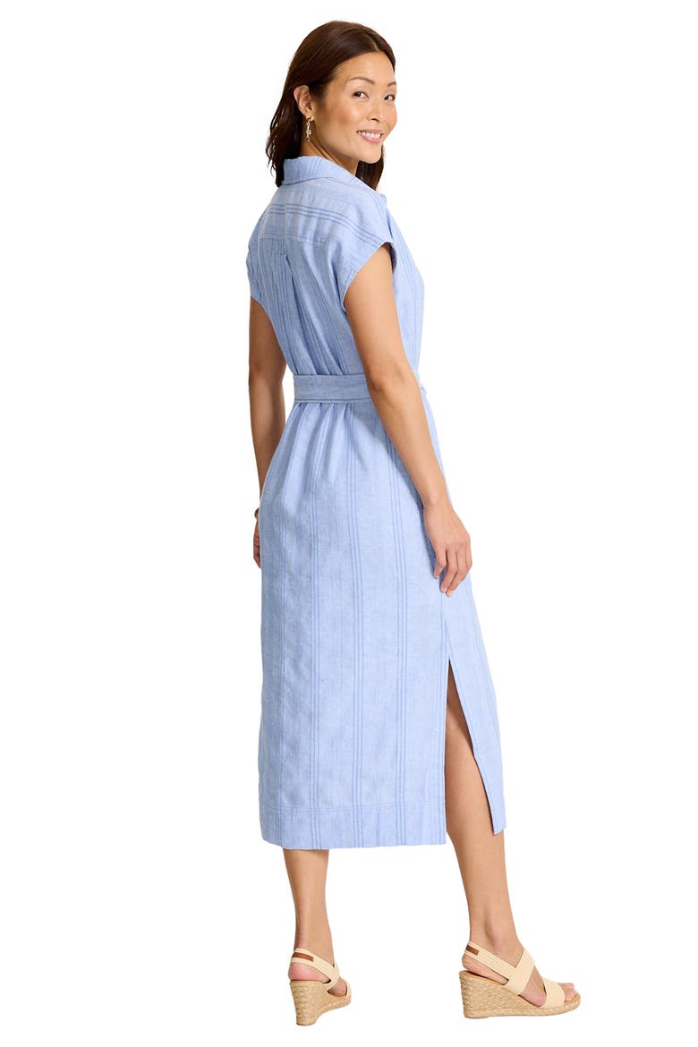 Summer Isle Linen & Cotton Midi Shirtdress, Alternate, color, FRENCH BLUE