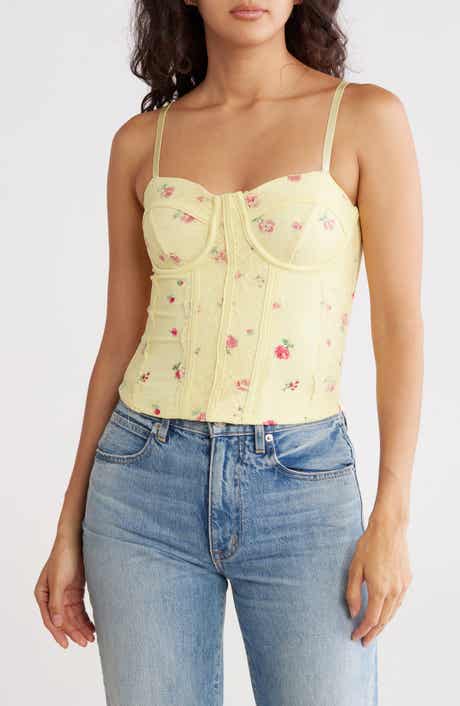 Madden Girl Lace Trim Corset Top