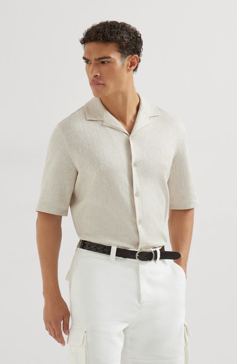 Brunello Cucinelli Short sleeve shirt, Alternate, color, Panama