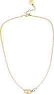 Vince Camuto Two Tone Half Moon Necklace