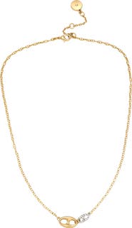 Vince Camuto Two Tone Half Moon Necklace