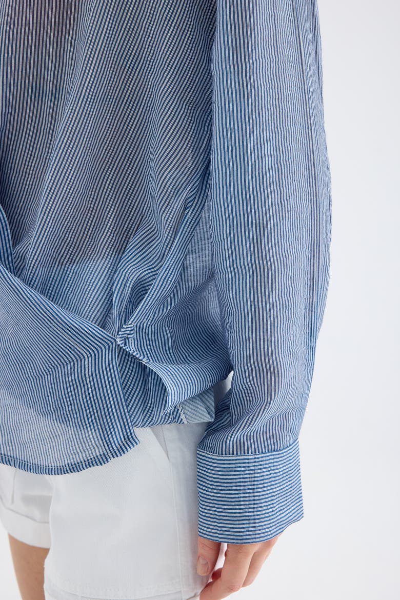 Rosalie Viscose Striped Relaxed Shirt, Alternate, color, Blue