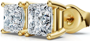 Bliss Diamond 4 Ct TW Princess Cut Diamond Studs in 14k Gold Earrings Lab Grown
