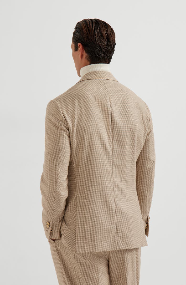 Brunello Cucinelli Houndstooth deconstructed blazer, Alternate, color, Beige