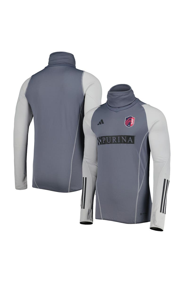 adidas Men's adidas Gray St. Louis City SC Warm Raglan COLD.RDY Top, Main, color, Gray