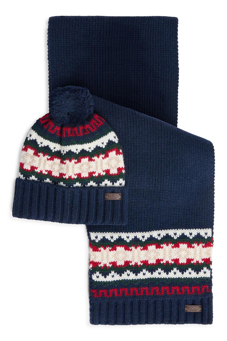 Kane Fair Isle Beanie & Scarf Set, Alternate, color, EVERGREEN