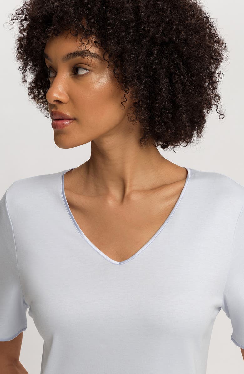 Hanro Cotton Jersey Nightshirt, Alternate, color, Powder Blue