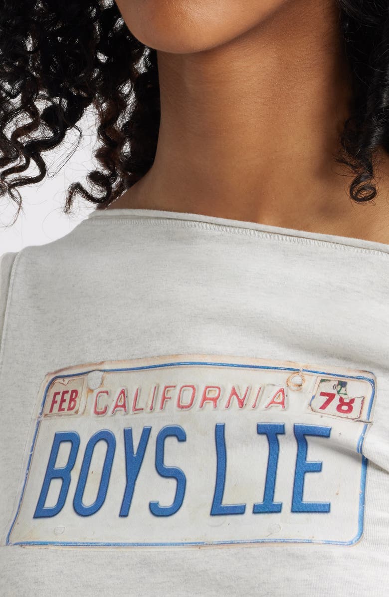 BOYS LIE Driver's License Twisted Crop Graphic Tank, Alternate, color,