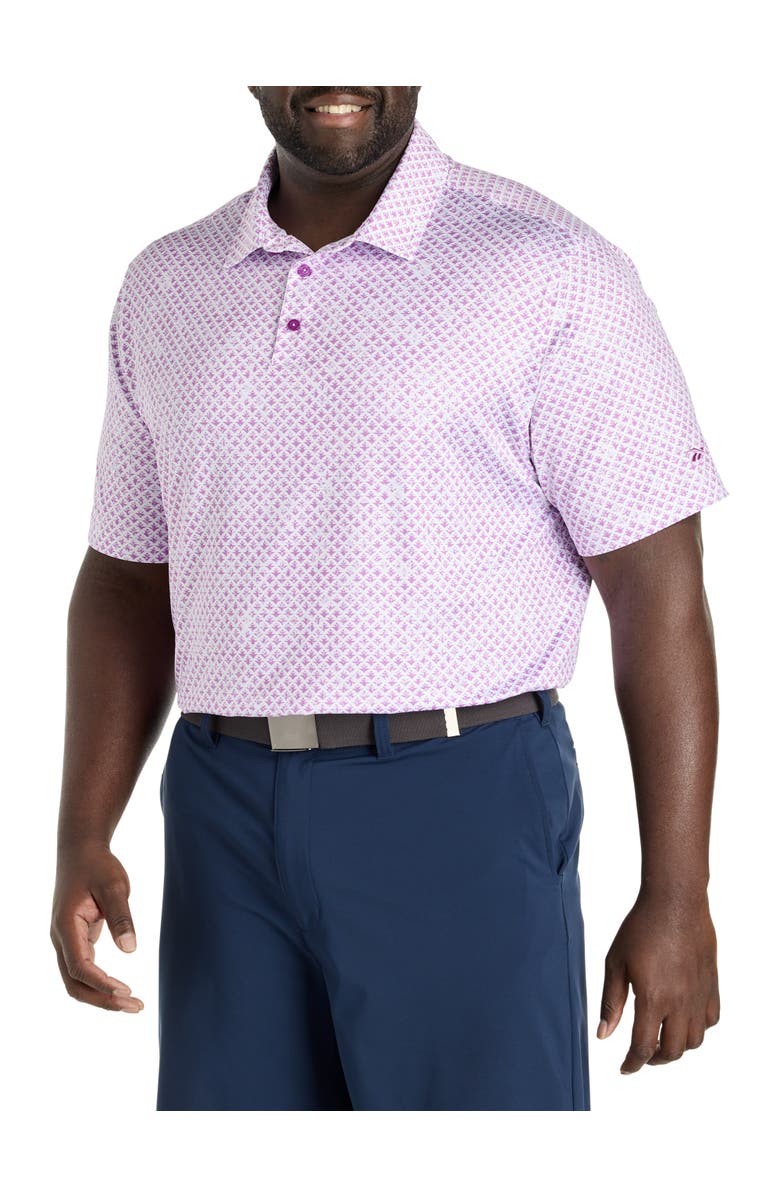 Reebok Big & Tall Performance Diamond Print Polo Shirt, Main, color, Digital Gleam