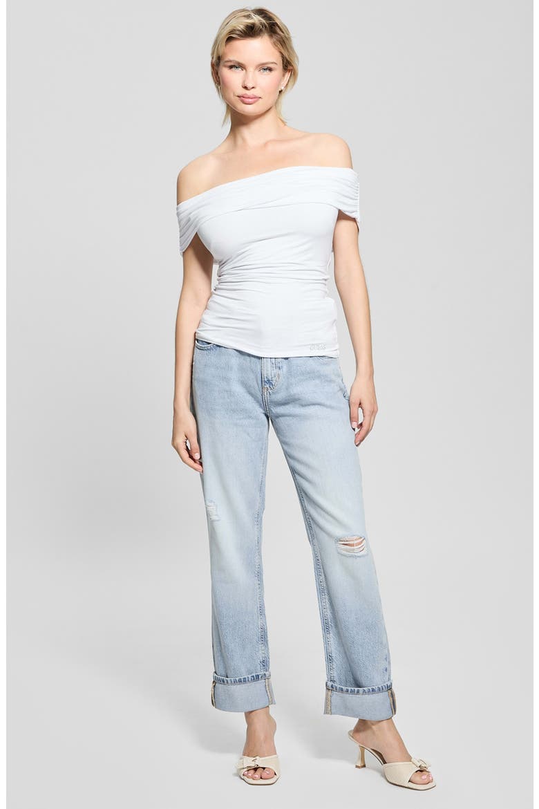 Off the Shoulder Top, Alternate, color, PURE WHITE
