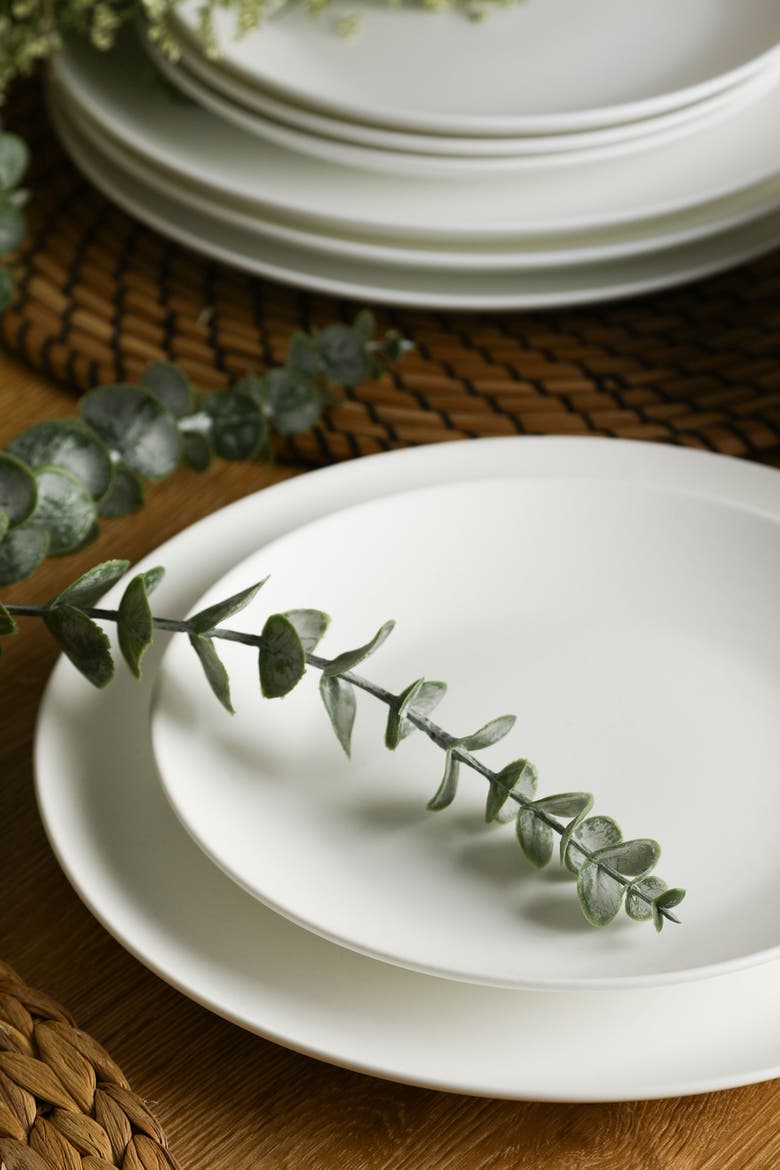 Taglio Bone China 12-piece Dinnerware Set, Alternate, color, Matte White