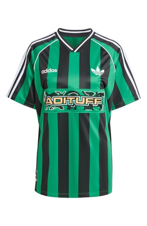Adidas Originals Stripe Beaded Jersey In Green