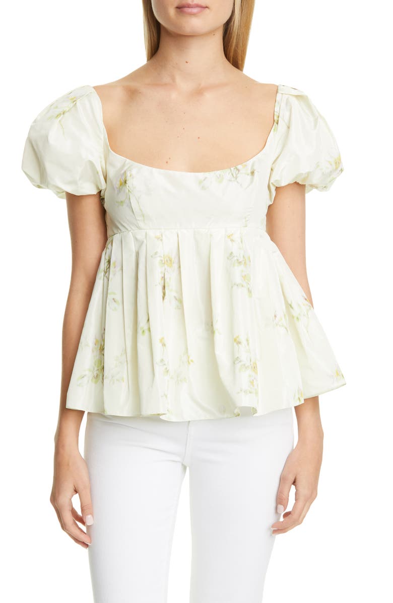 Brock Collection Floral Print Babydoll Top, Main, color, 