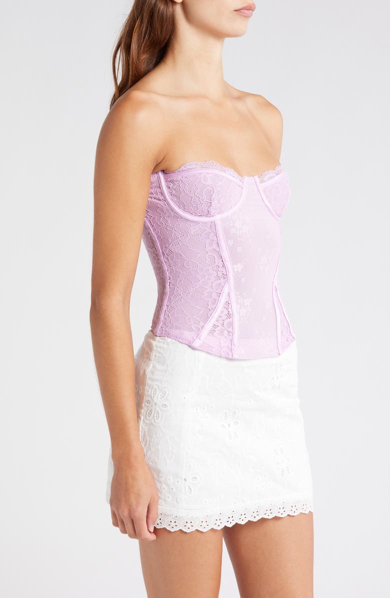 Mistress Rocks Strapless Lace Corset Top, Alternate, color, Orchid