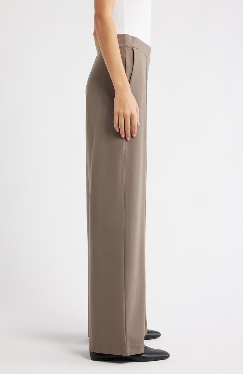 MANGO Florida Elastic Waist Pants, Alternate, color, Medium Brown