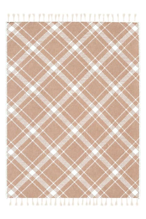 Plaid Reversible Organic Cotton Throw Blanket