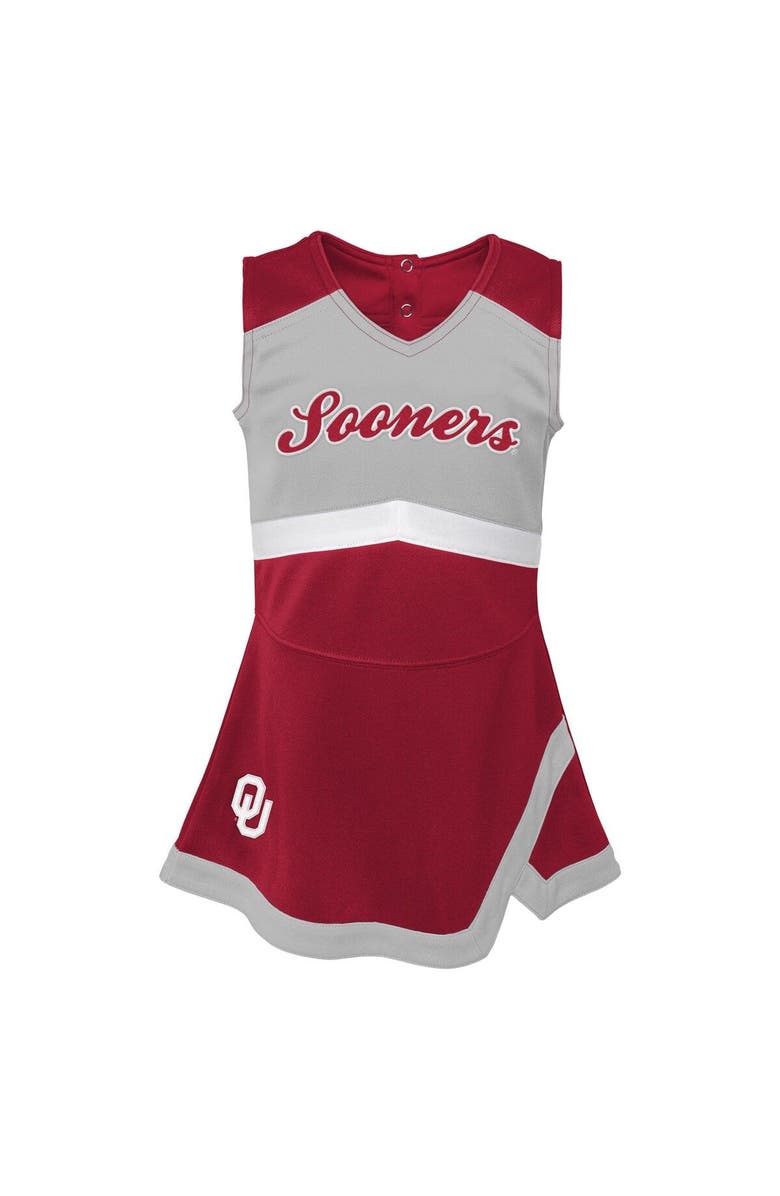 Outerstuff Girls Youth Crimson Oklahoma Sooners Cheer Captain Jumper Dress, Alternate, color,
