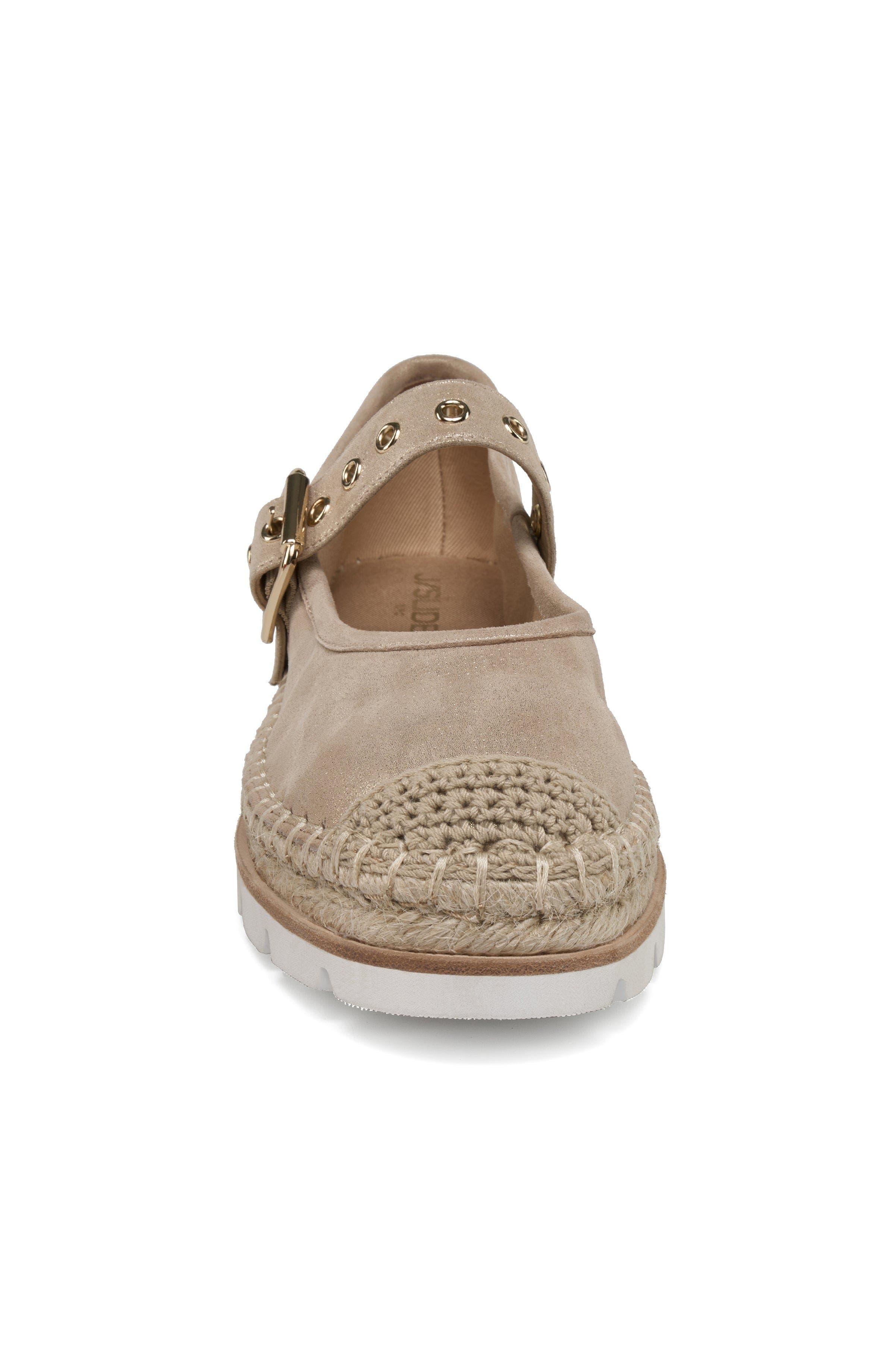 JSlides Footwear Beatrice Leather Espadrille, Alternate, color, Gold