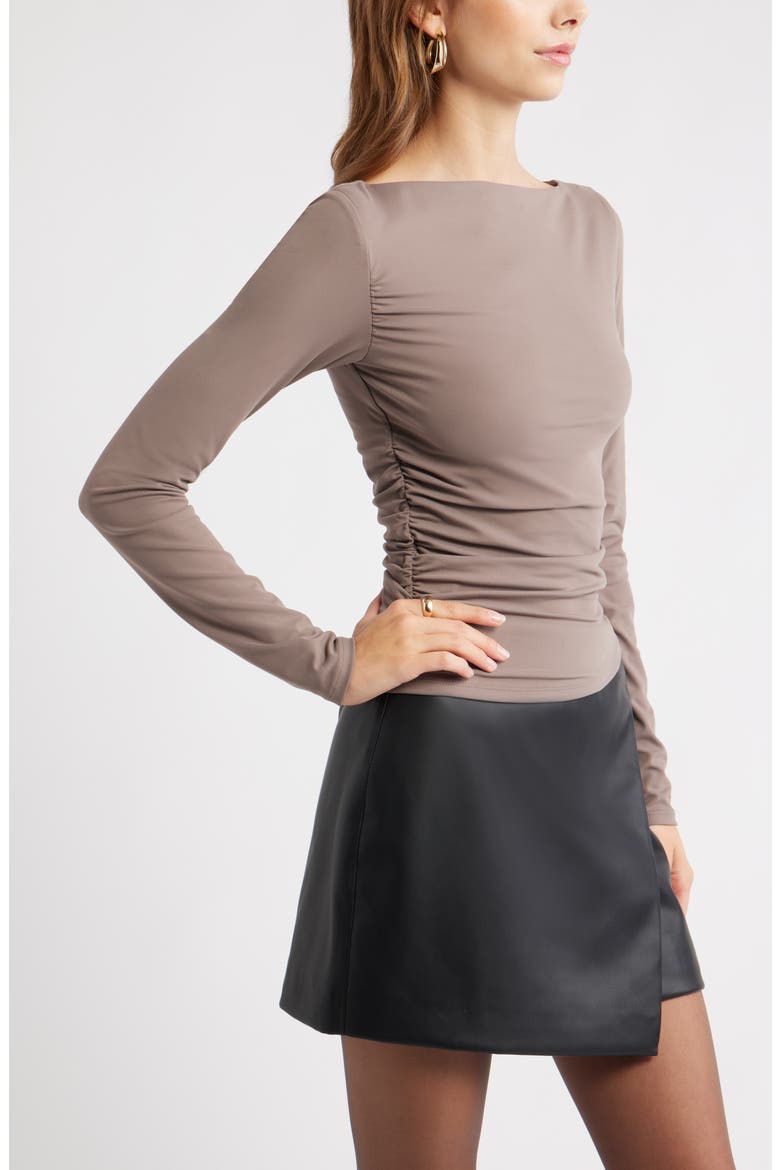 Ruched Side Top, Alternate, color, TAN DUSK