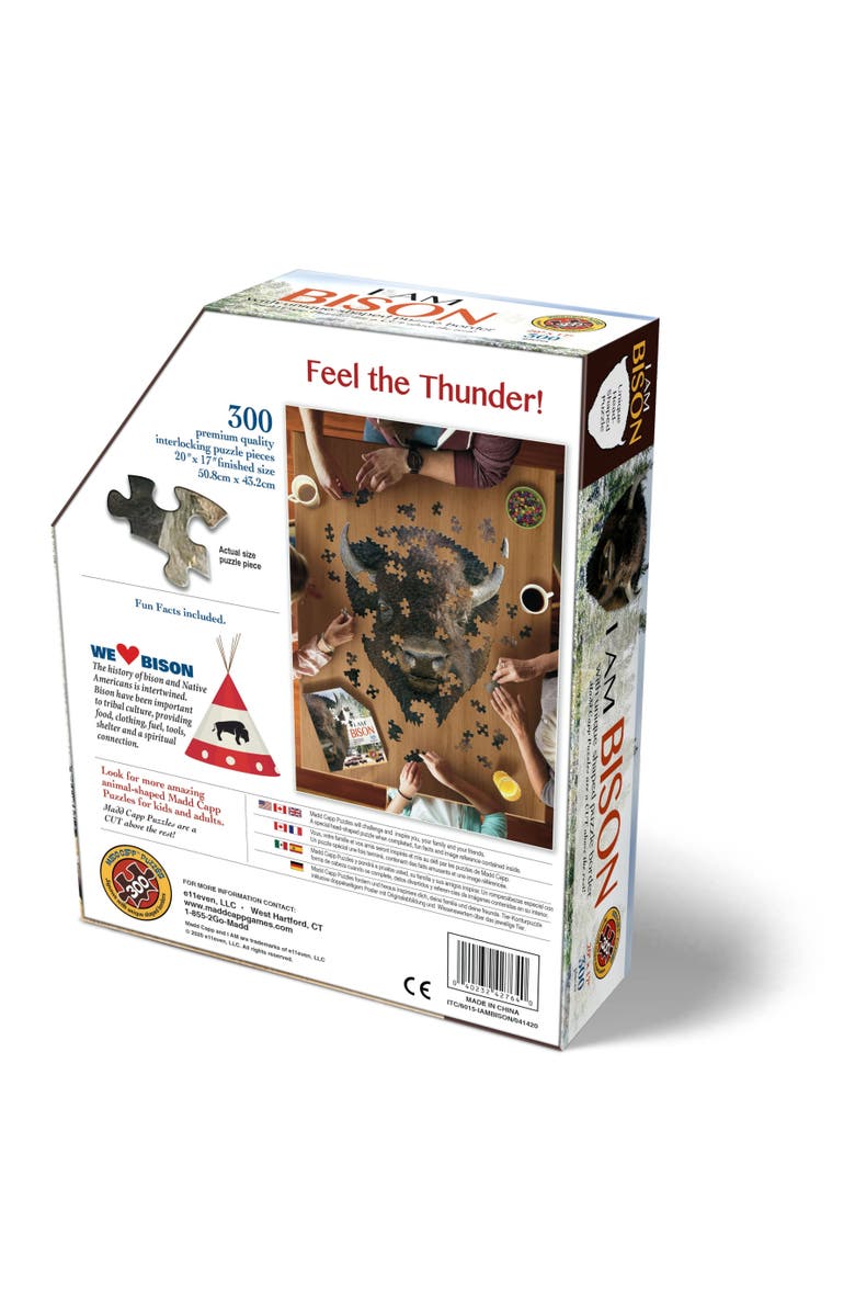Madd Capp I Am Bison 300 Pieces Animal Shaped Jigsaw Puzzle, Alternate, color, 