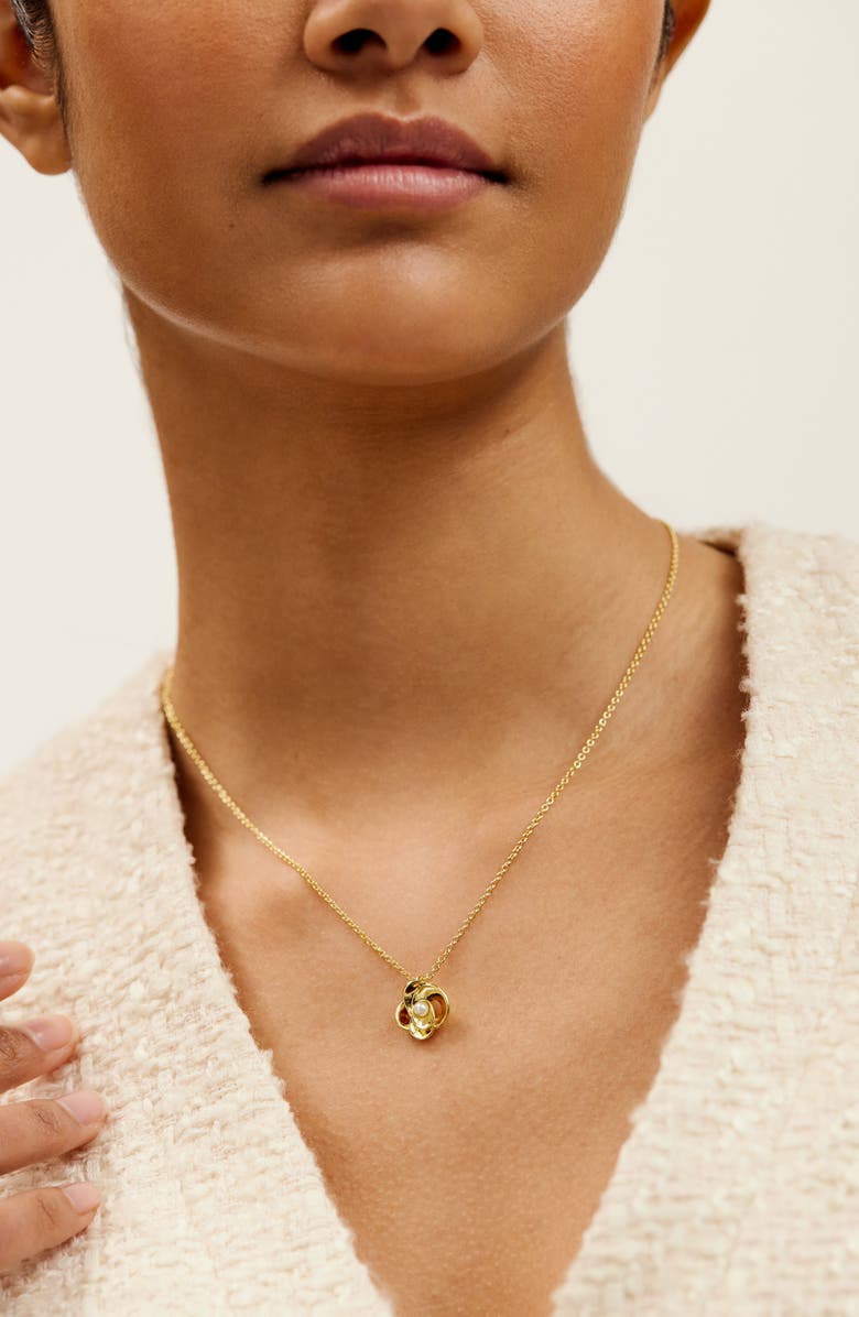 Ted Baker Flora Faux Pearl Flower Pendant Necklace, Alternate, color, 