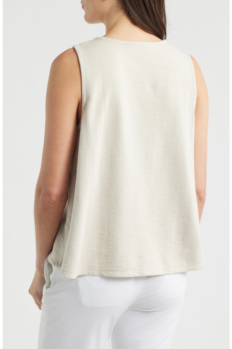 Crewneck Side Slit Organic Cotton Tank, Alternate, color, CHALK