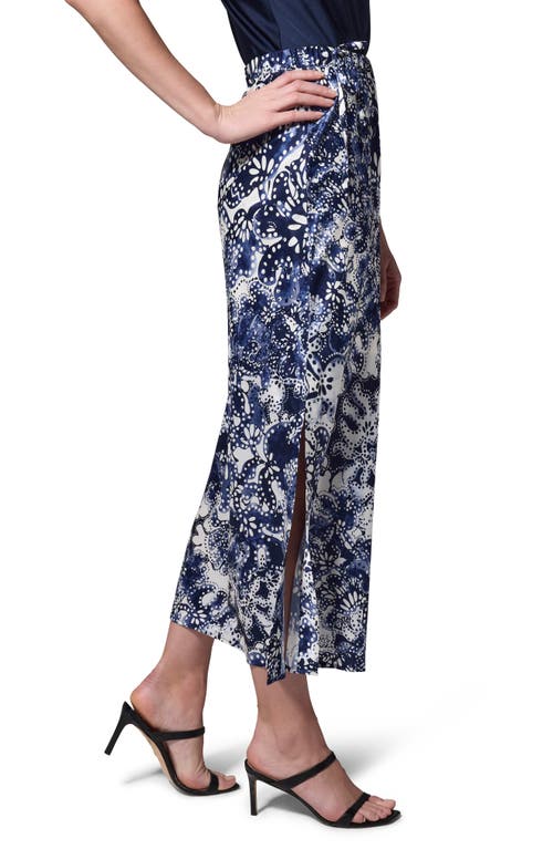 Nic + Zoe Nic+zoe Twilight Blooms Midi Skirt In Blue Multi