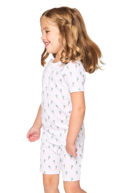 Petite Plume Kid's Pima Cotton Snug Fit Pajama Short Set In White