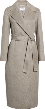 Reiss Daia Herringbone Wool Blend Wrap Coat