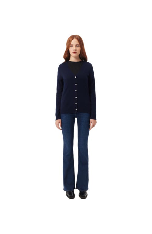 Gobi Mongolian Cashmere V-neck Cardigan In Blue