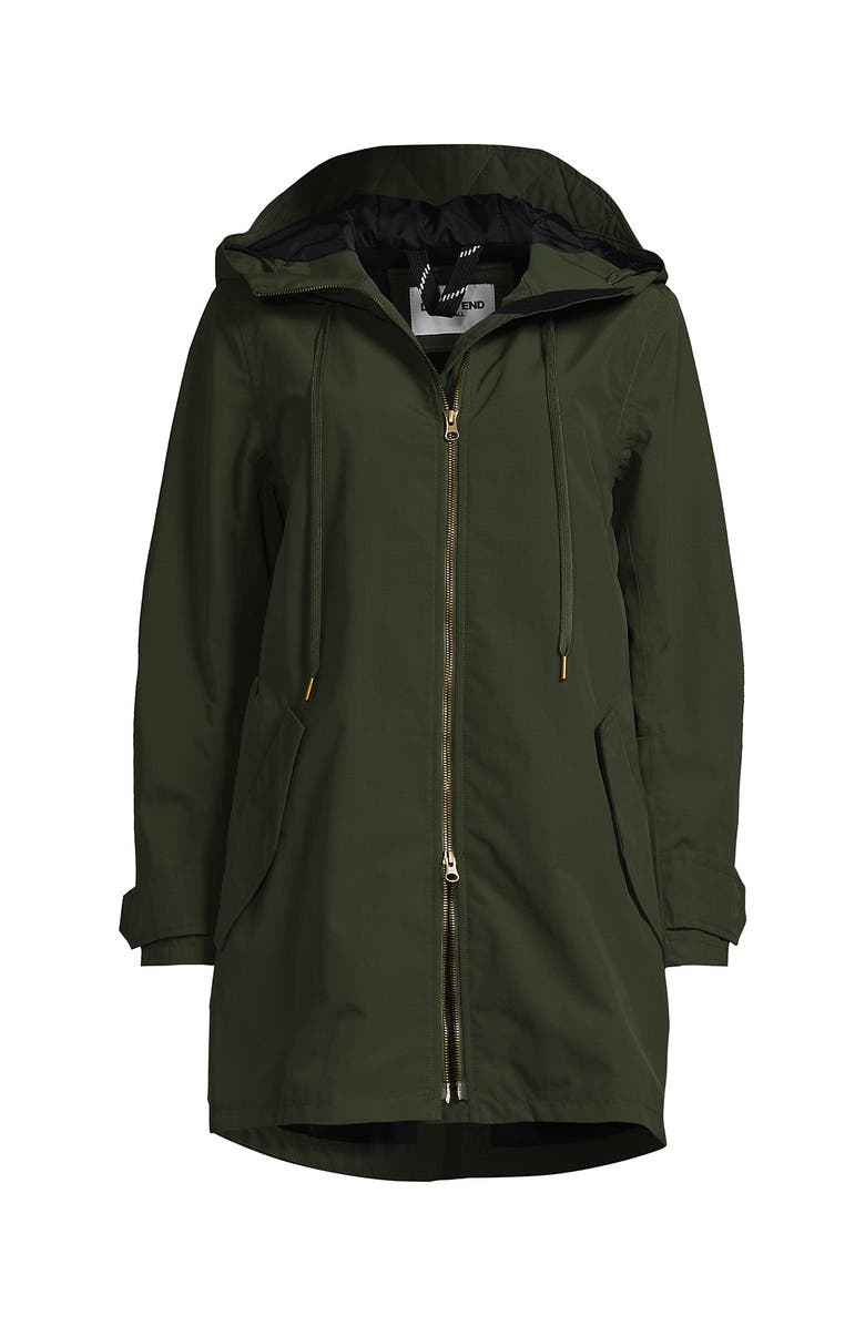 Lands' End Squall A-Line Rain Jacket, Alternate, color, Darkest Olive