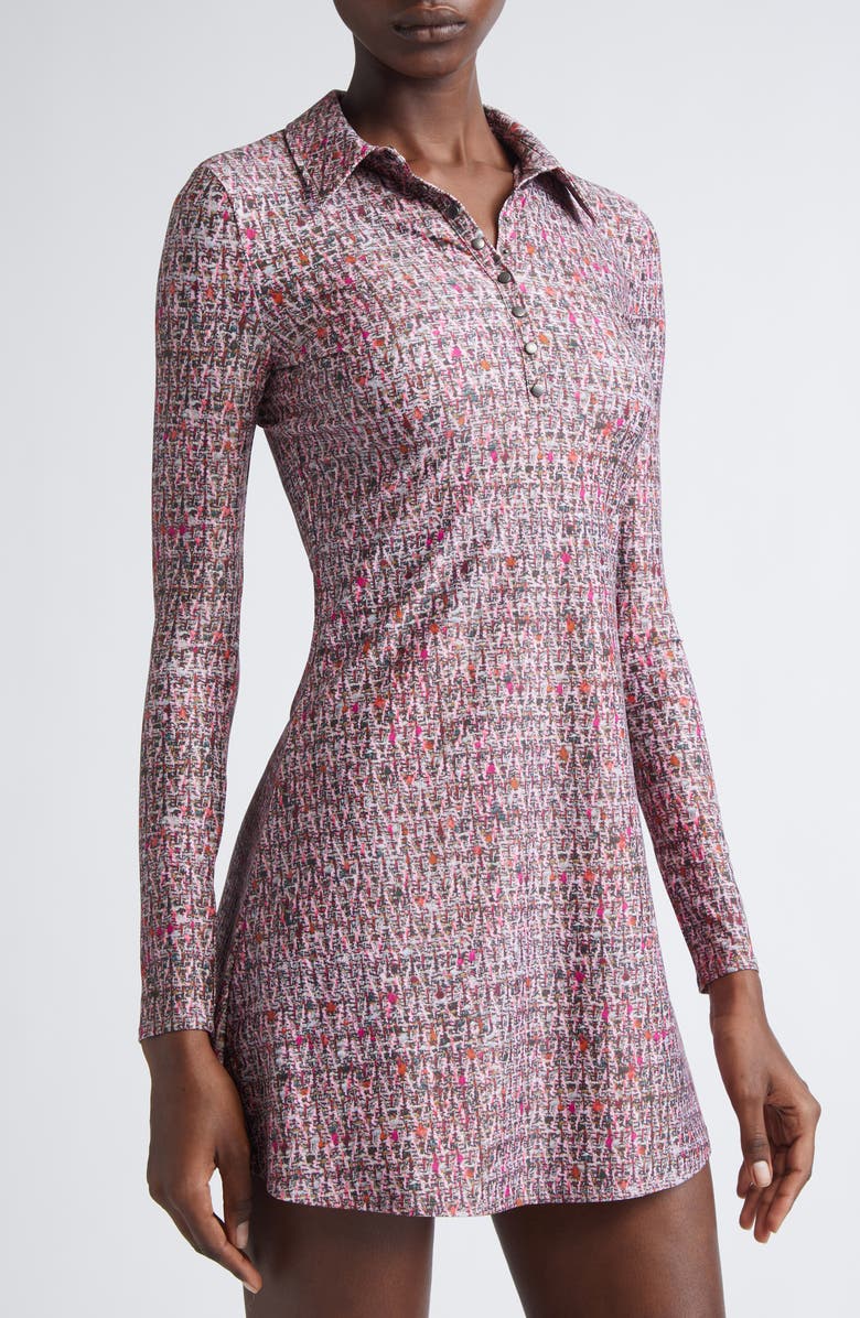 DIESEL<sup>®</sup> D-Polyna Trompe l'Oeil Long Sleeve Jersey Minidress, Alternate, color, Fuschia
