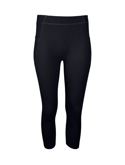 Lezat Mae Organic Cotton High Waisted Capri Legging In Blue