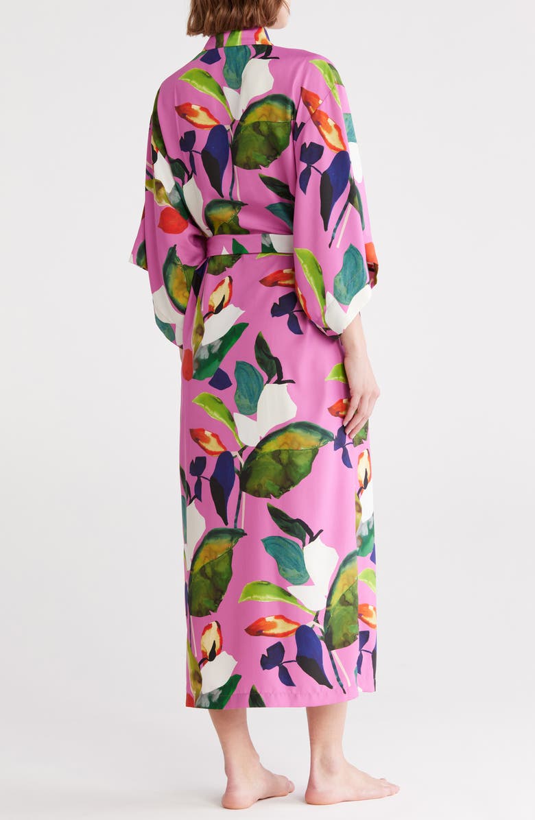 Natori Daido Charmeuse Robe, Alternate, color, Magenta