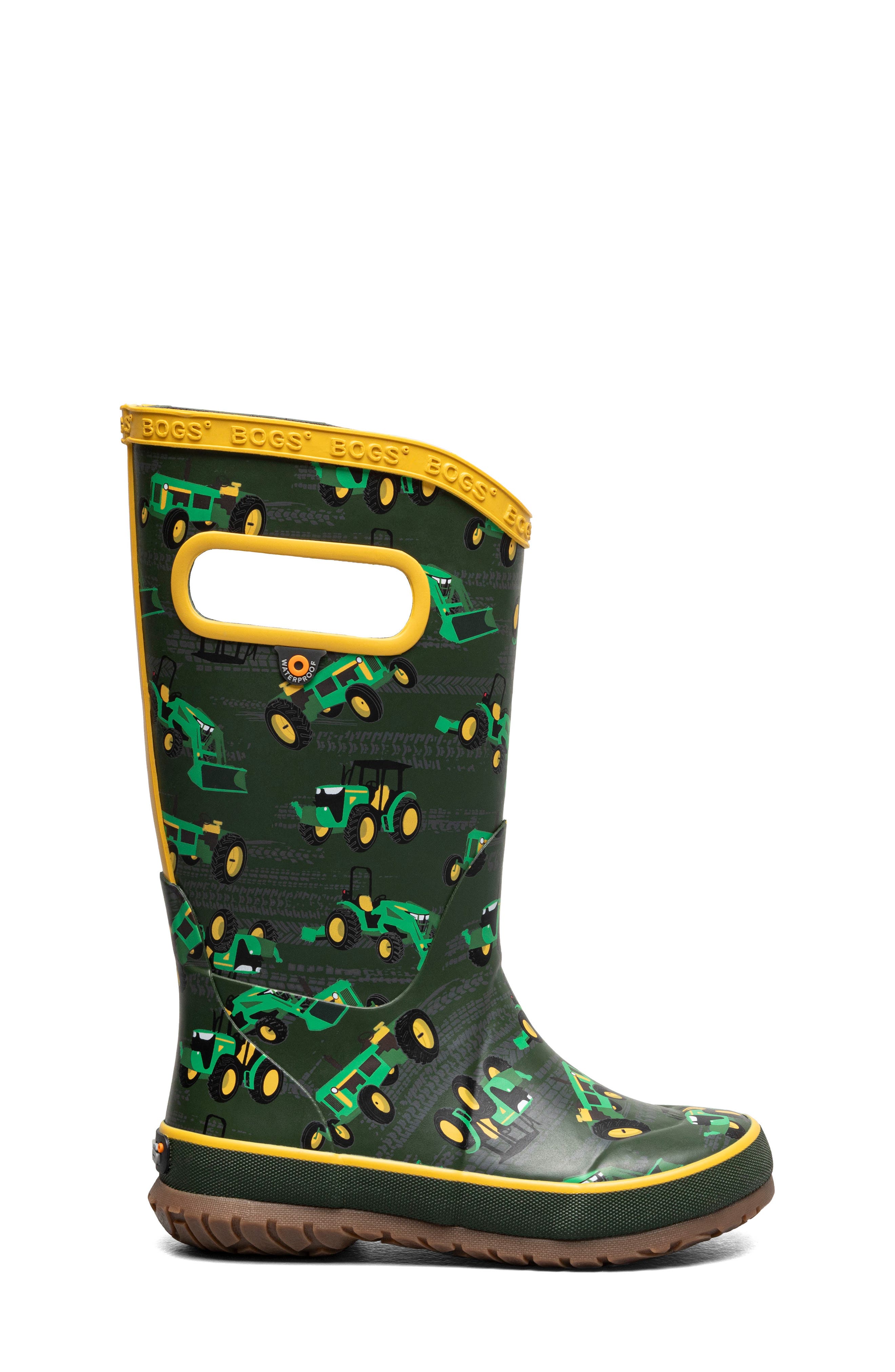 Bogs Kids' Waterproof Rain Boot, Alternate, color, Dkgrn Mlti