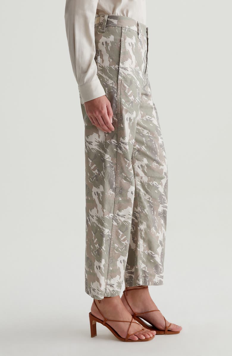 AG Fiona Camo Print High Waist Barrel Twill Pants, Alternate, color, Urban Camo Grey Multi