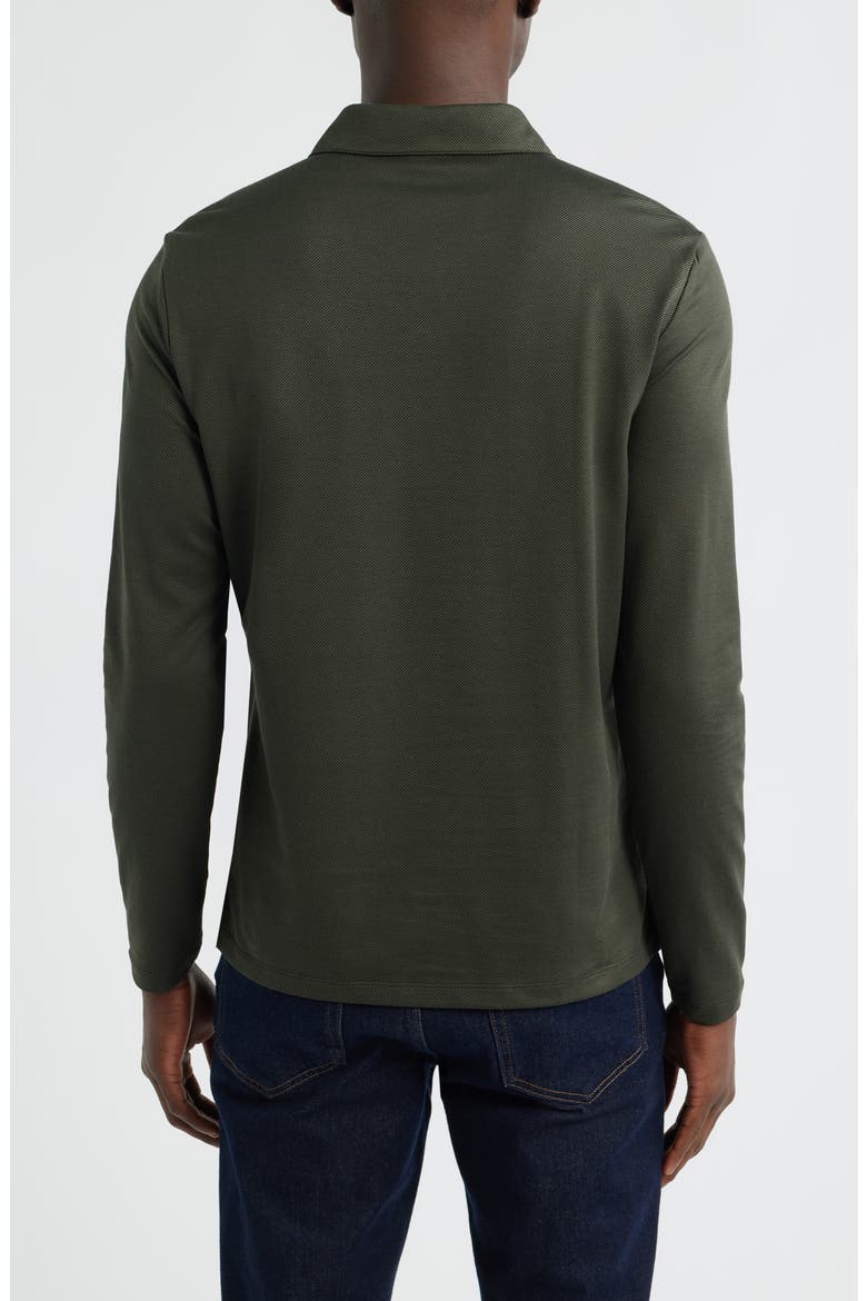 Luciano Long Sleeve Twill Polo, Alternate, color, OLIVE