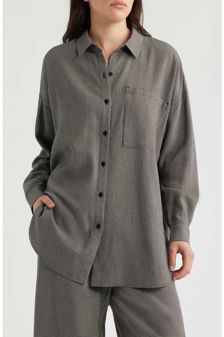 Classic Collar Organic Longline Button-Up Shirt, Main, color, CHALK