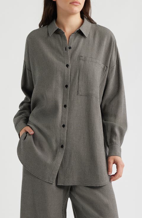 Classic Collar Organic Longline Button-Up Shirt