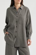Eileen Fisher Classic Collar Organic Longline Button-Up Shirt