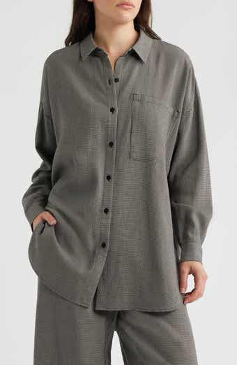Classic Collar Organic Longline Button-Up Shirt